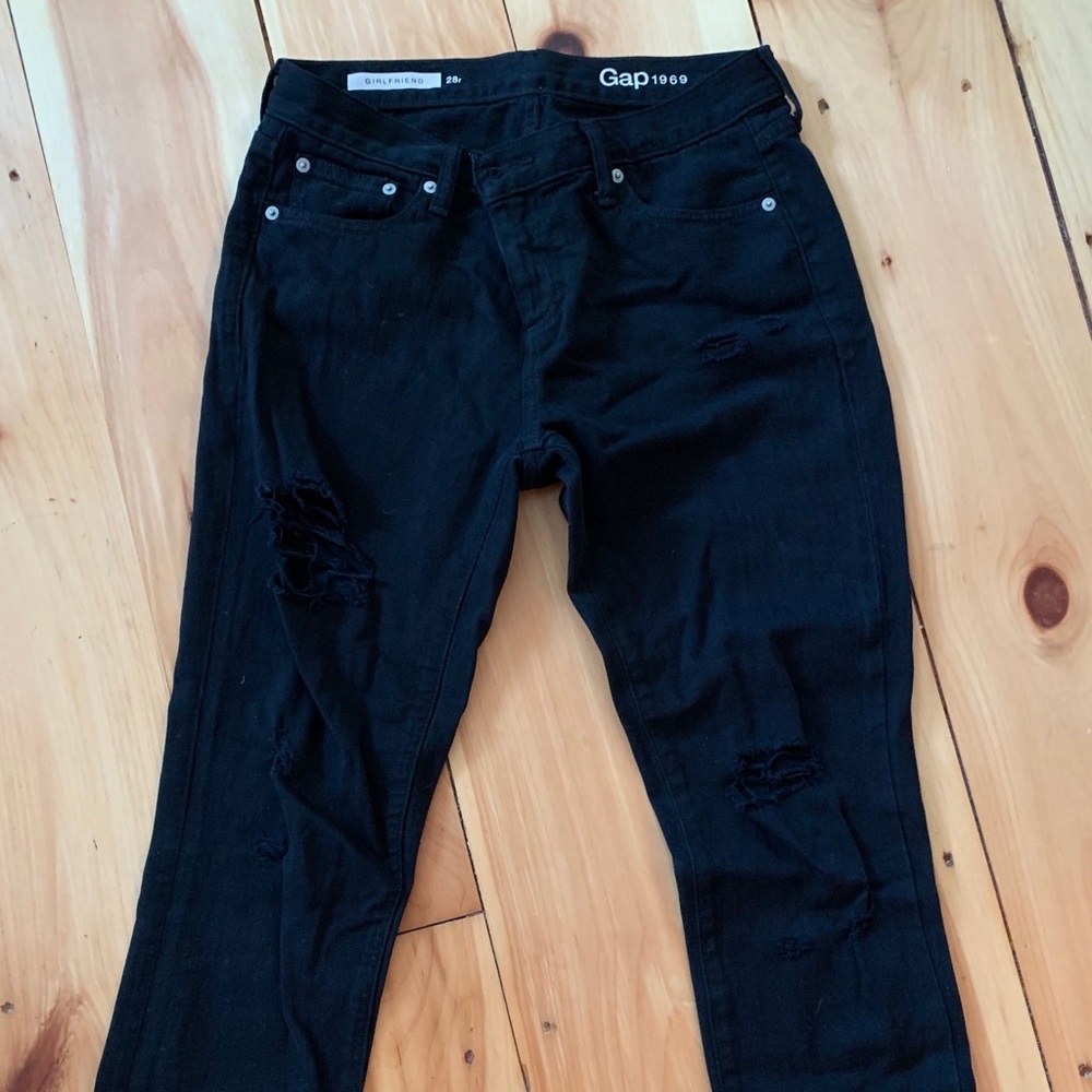 Gap mid-rise girlfriend jeans